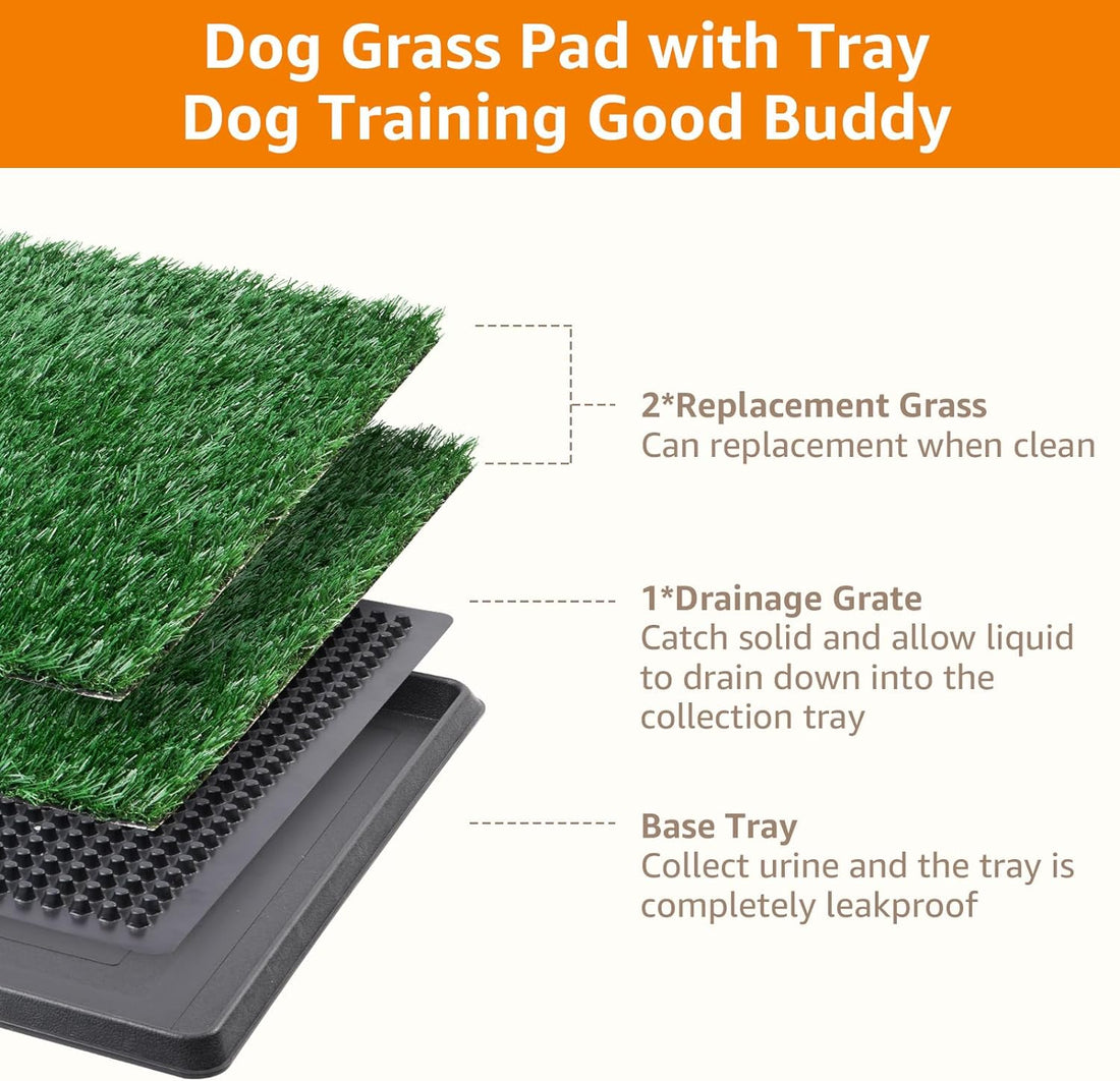 LOOBANI Dog Grass Pad with Tray - 16x20in for Apartment Balcony Use