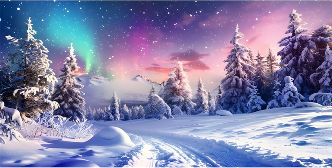 Fish Tank Background 36x18 Inch Winter Snow Scene Aquarium Decor
