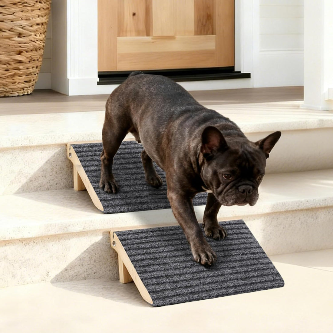 Foldable Wooden Dog Stairs, Slope for Senior & Joint-Sensitive Dogs