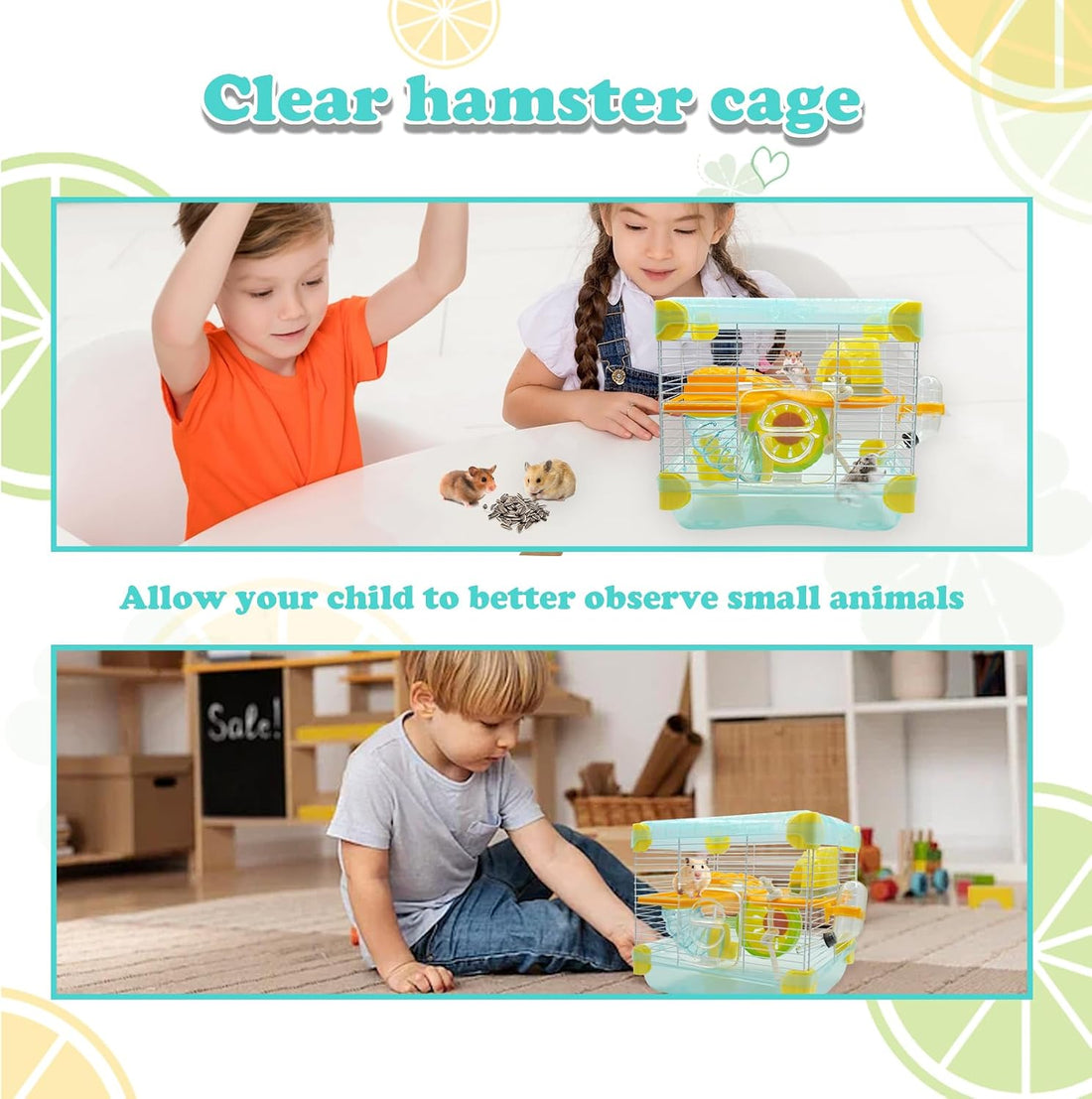 2 Layers Hamster Cage with Tubes Mouse Cage with Accessories Water