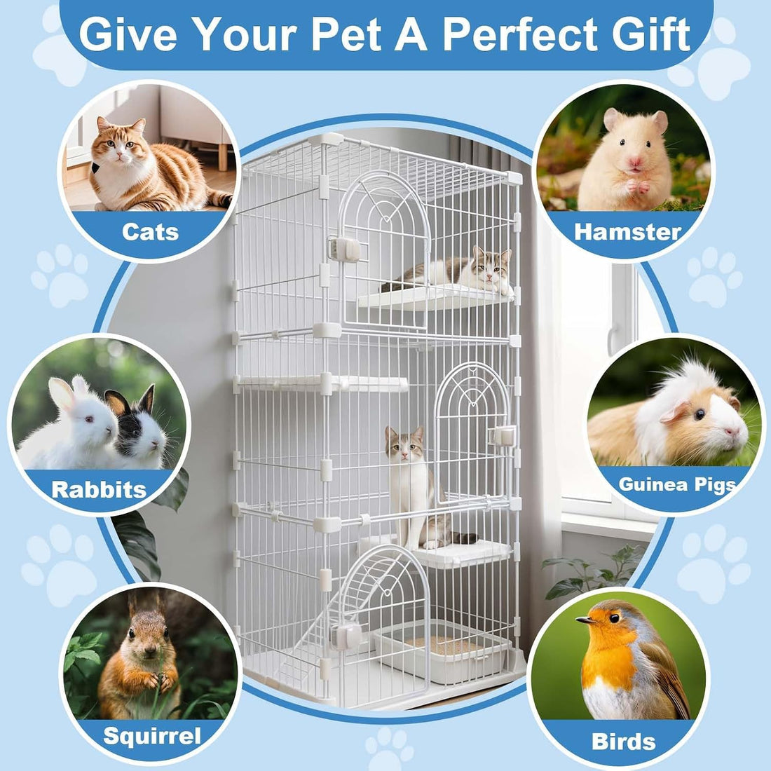 Cat Cage for Indoor Cats, DlY Catio & Cat Playpen with Escape-Proof