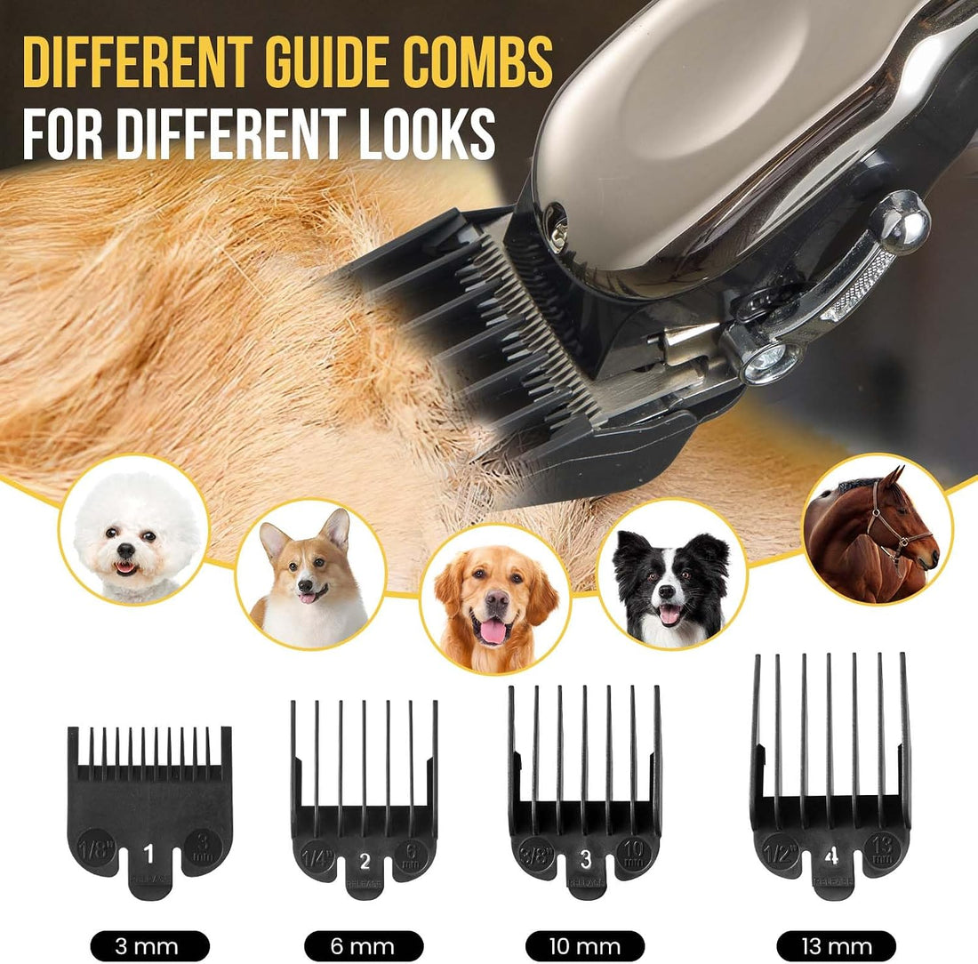 Cordless Quiet Horse Clippers for Thick Coats Dogs 4 Guards