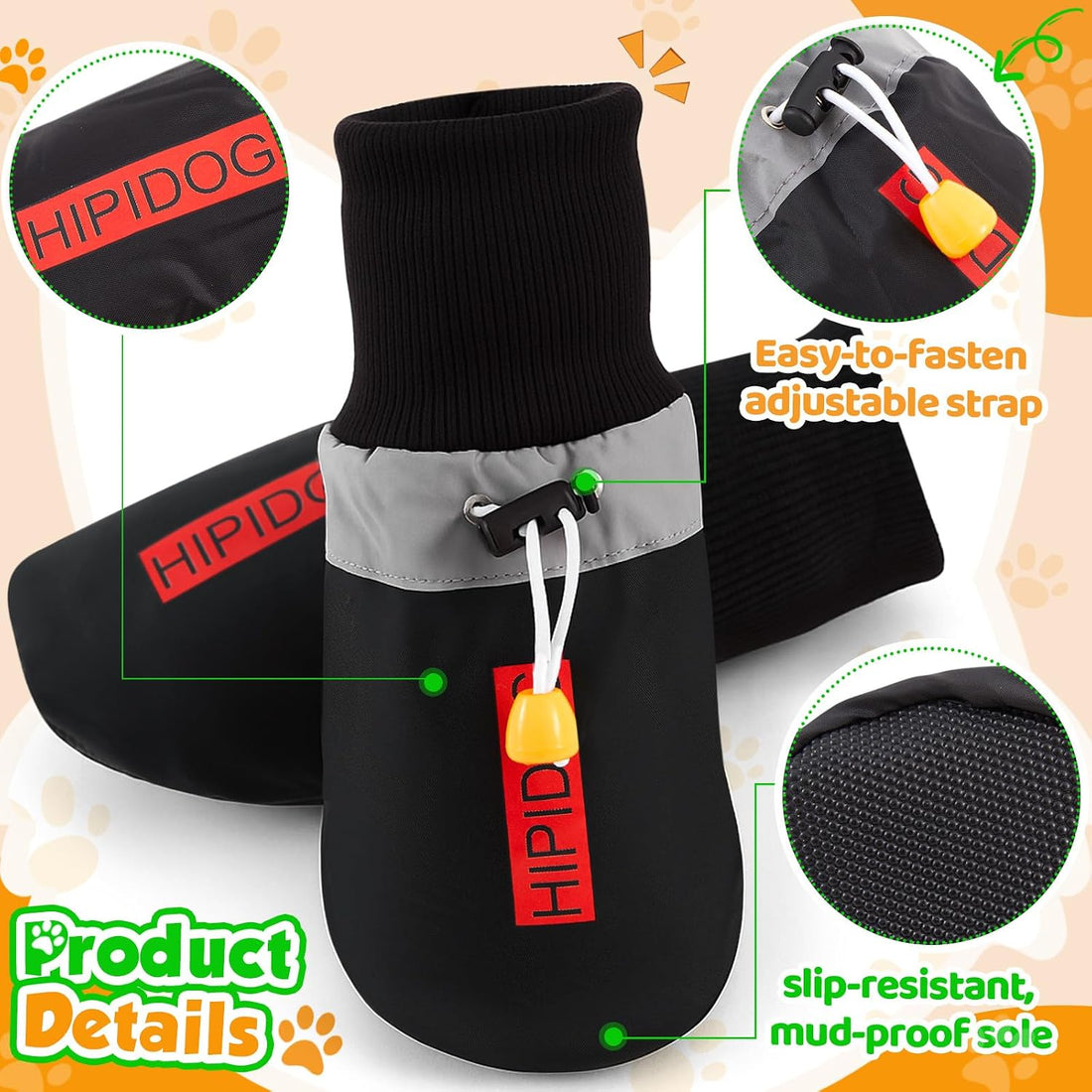Waterproof Dog Raincoat Shoes 10-22lbs, Poncho