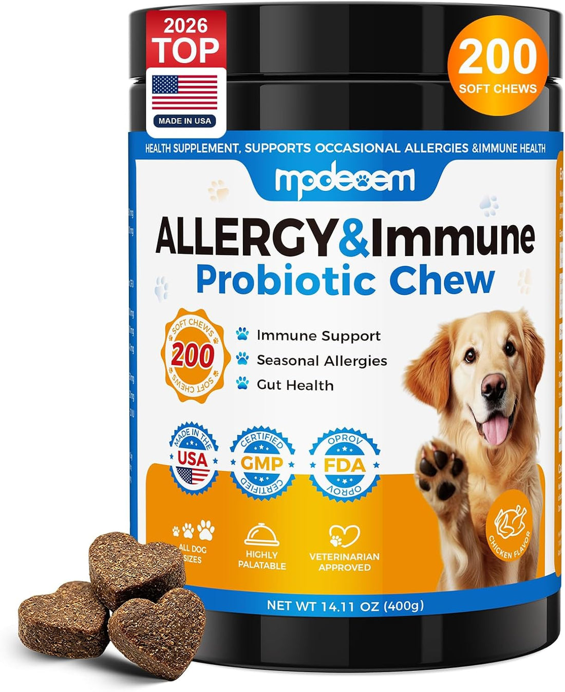 Dog Allergy Chews -，Highly palatable，Helps relieve itchy skin