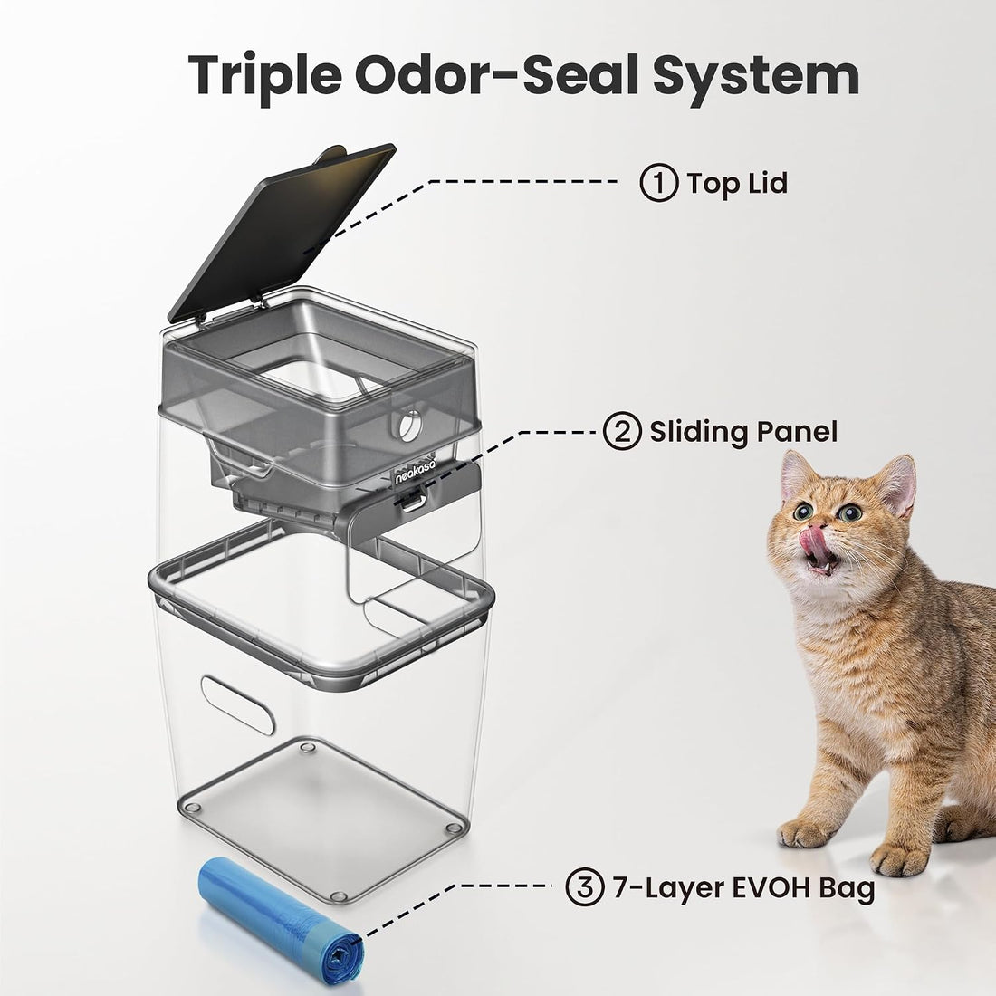 Neakasa White PooGuard Litter Disposal Bin