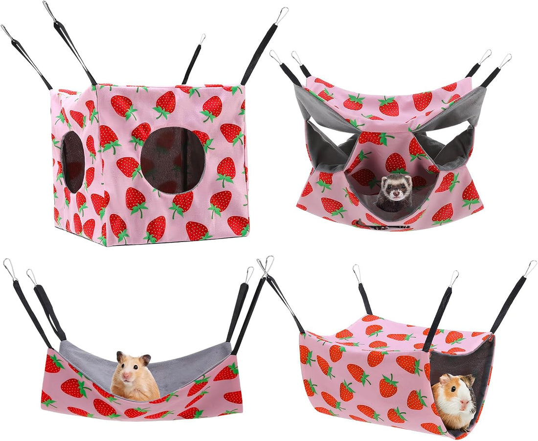 Hamster Hammock, 4 Pack Ferrets Guinea Rat Cage Accessories