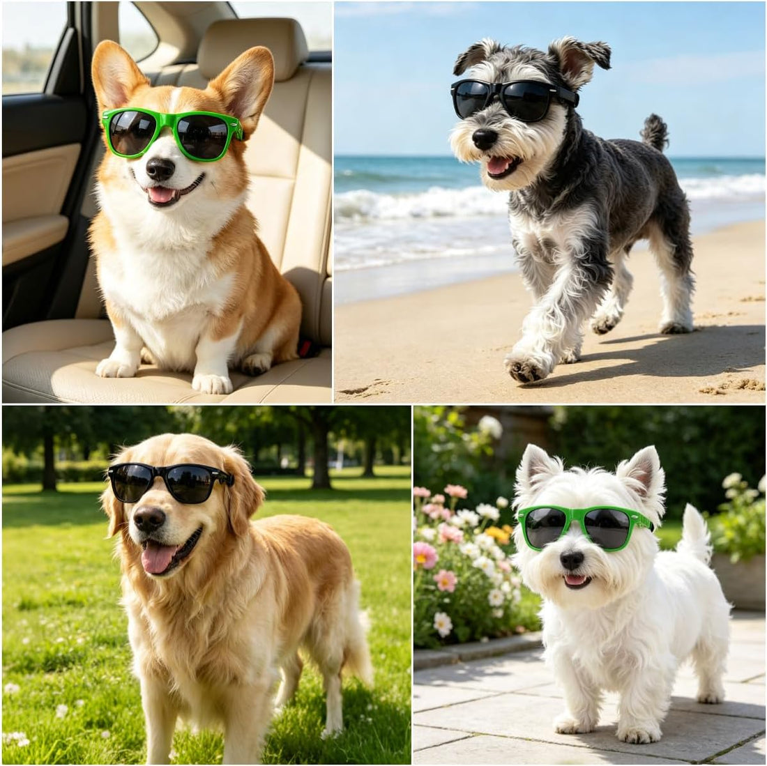 LESYPET Dog Sunglasses with Adjustable Strap Medium-Large Dog Glasses