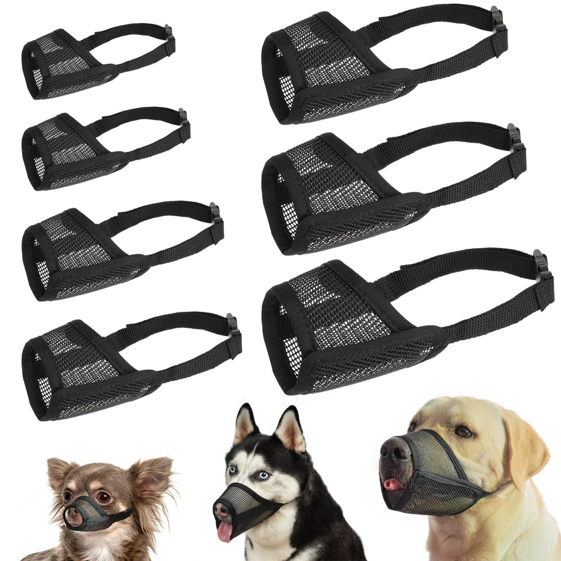 LUCKYPAW Dog Muzzle Suits for Small Medium Large Dogs