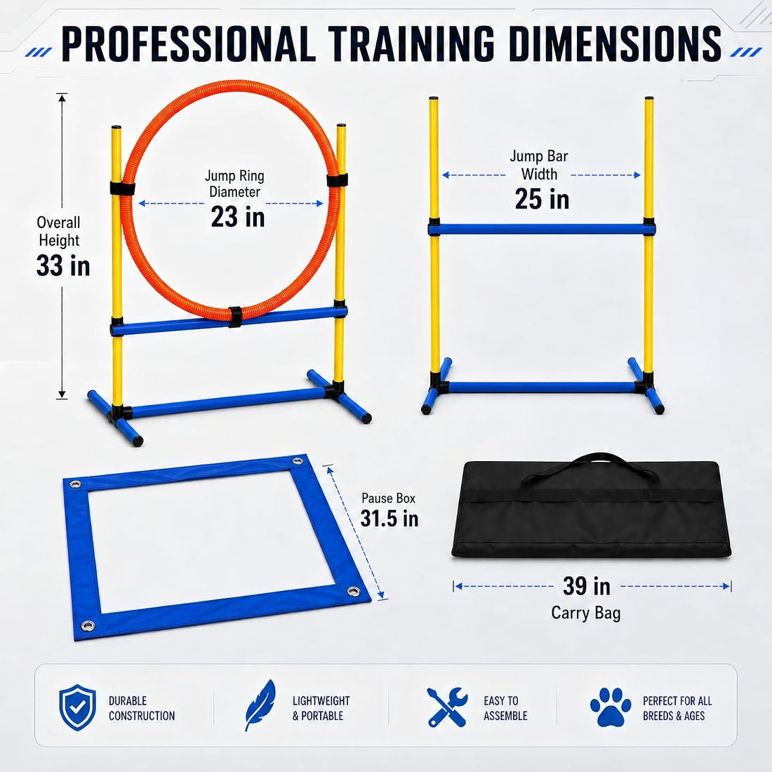Dog Agility Equipment - Dog Obstacle Course Backyard Set