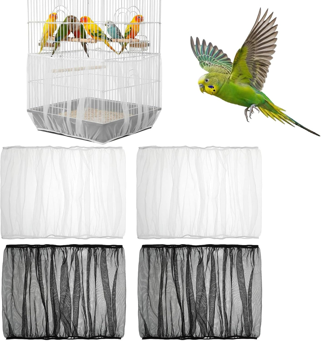Amaxiu 4 Pack Bird Cage Seed Catcher