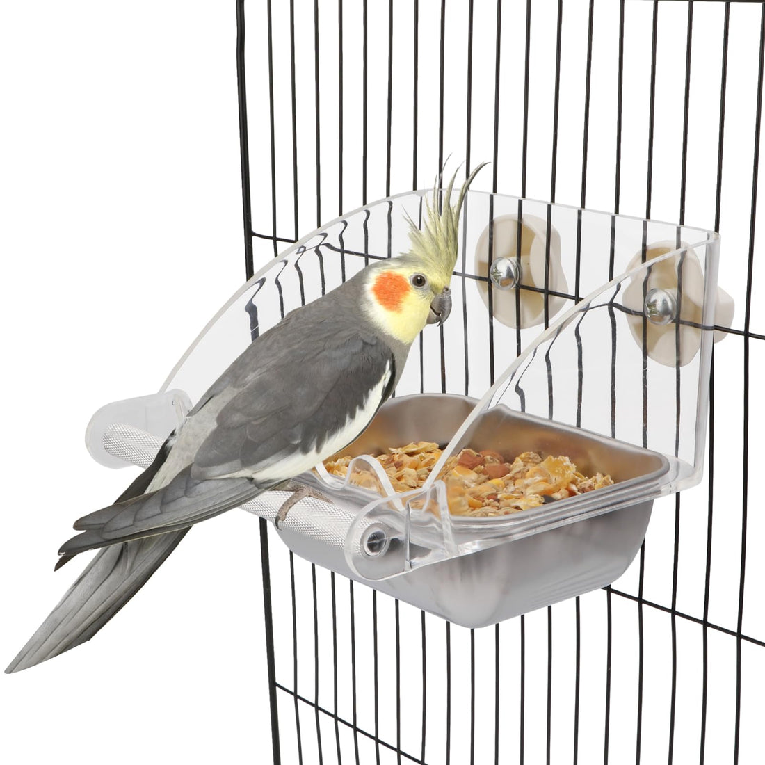 Hypeety Transparent Bird Feeder No Mess Parakeet Feeder for Cage