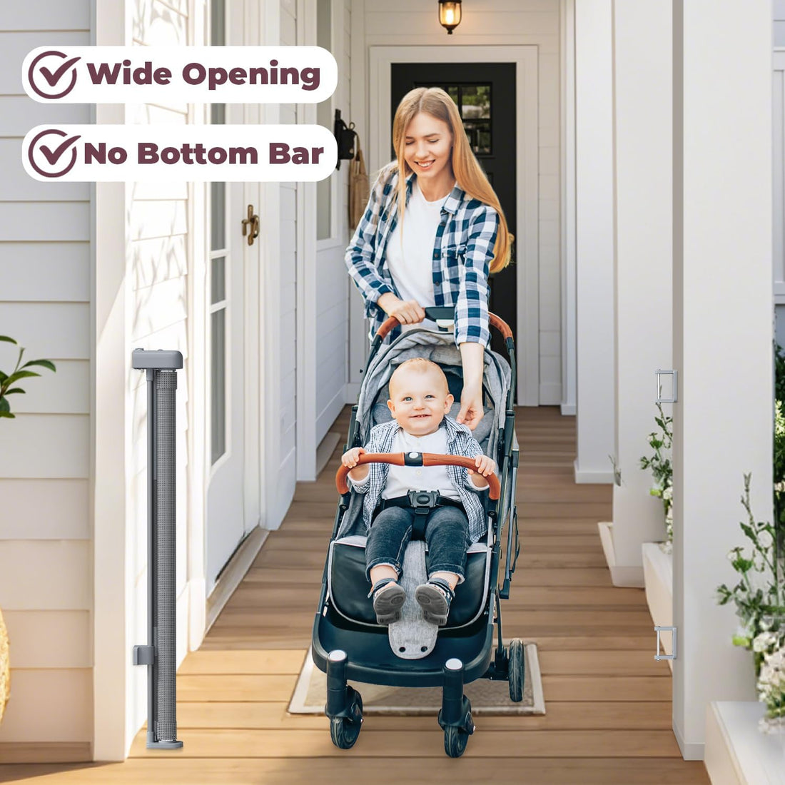 Cideny Retractable Baby Gate for Stairs & Doorways
