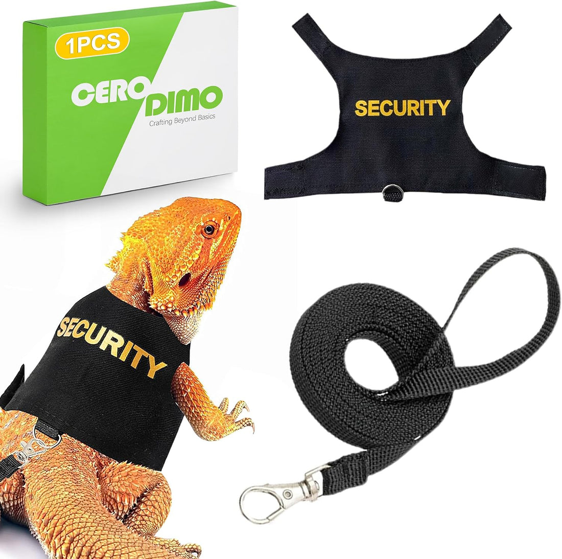 Adjustable Bearded Dragon Leash and Harness Set Soft Lizard Harness