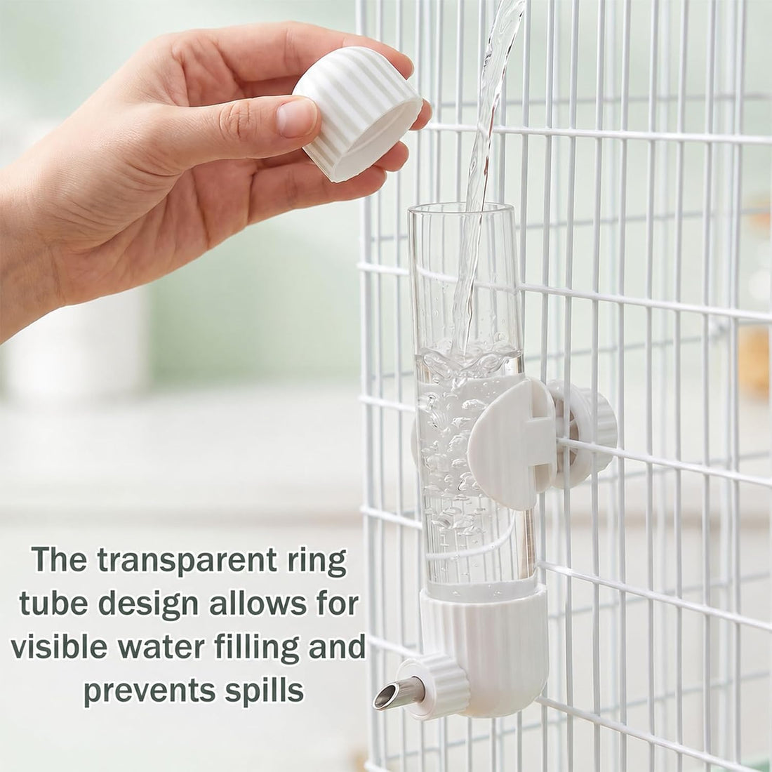 7.4 Fl Oz No Mess Bird Water Feeder, Auto Parrot Cage Water Dispenser