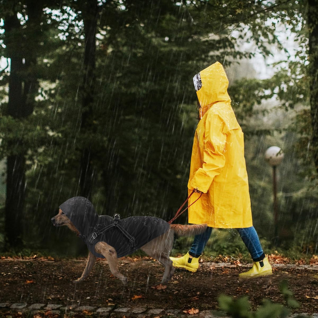 Dog Raincoat Waterproof Dog Hoodie Reflective Dog Raincoat Hooded