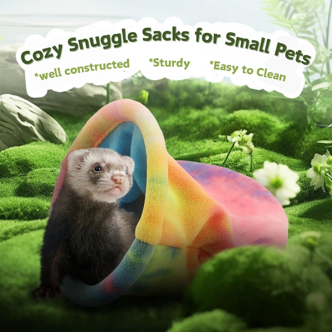 2 Pack Guinea Pig Snuggle Sack Soft Fleece Large Hideout
