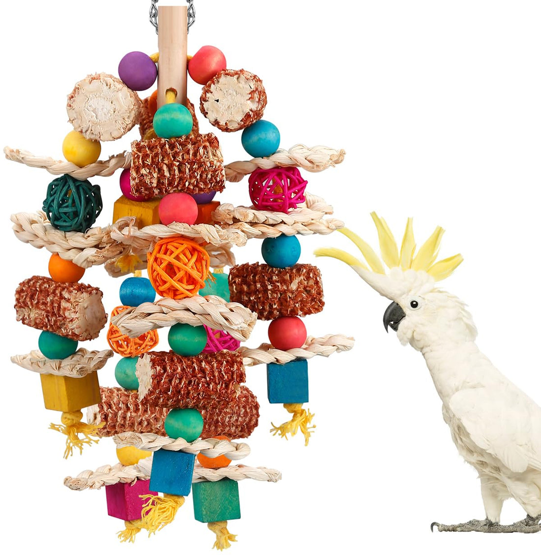 lovyoCoCo Parrot Toys Bird Toys Natural Corn Cob Bird chew Toys