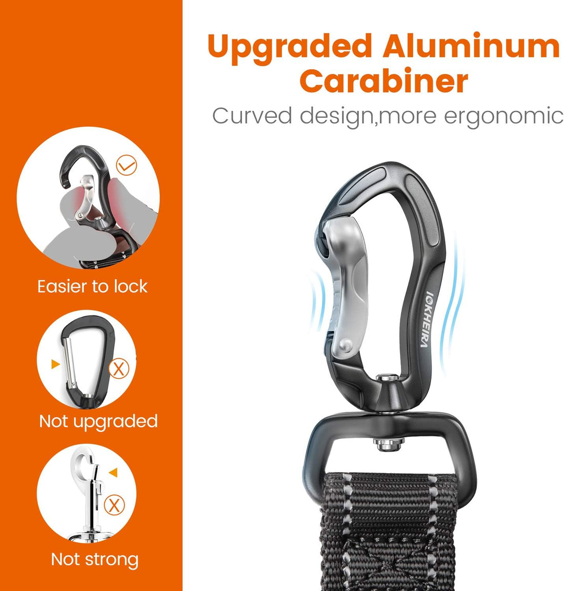IOKHEIRA Dog Seatbelt, Updated Adjustable Harness Reflective Bungee