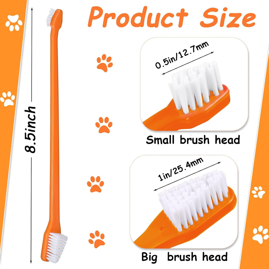 Honeydak Dog Toothbrush Bulk Dual Headed Dental Brushes Dogs Tooth