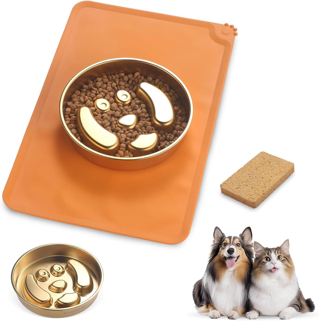 Stainless Steel Slow Feeder Dog Bowls