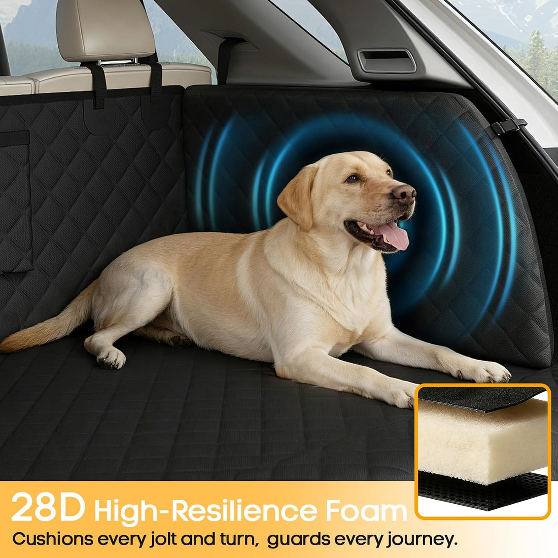 PETICON SUV Cargo Liner for Dogs, Pet Trunk Cover with Cushioned Sides