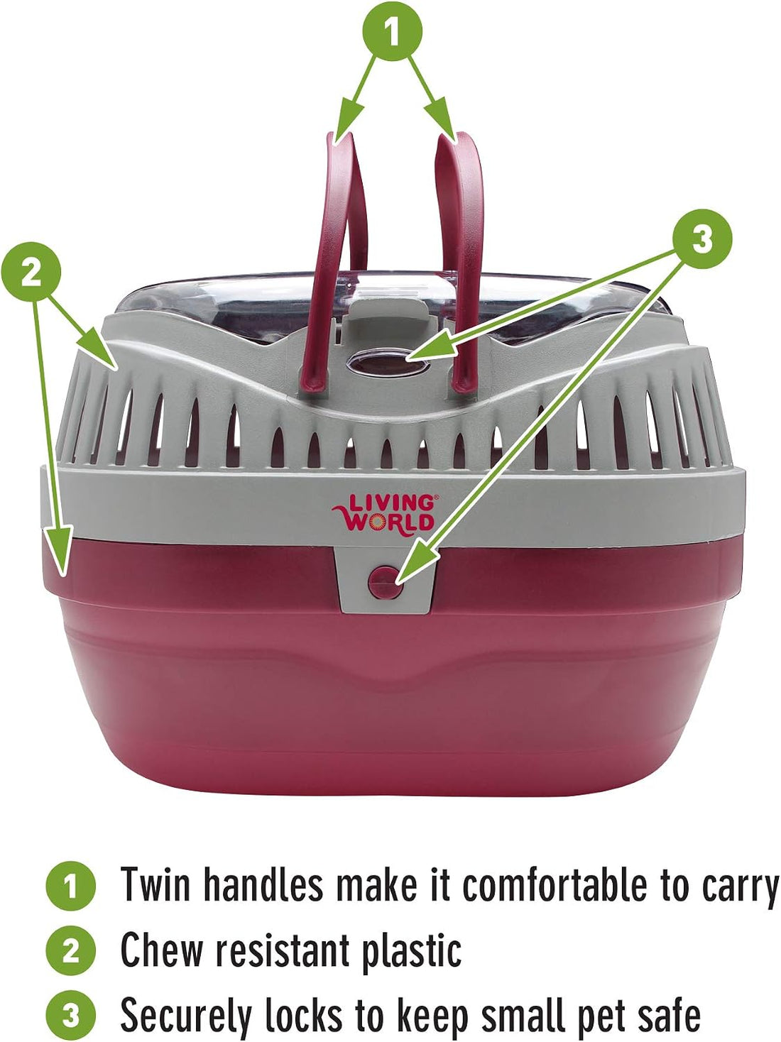 Living World – Pet Carrier for Small Pets, Large