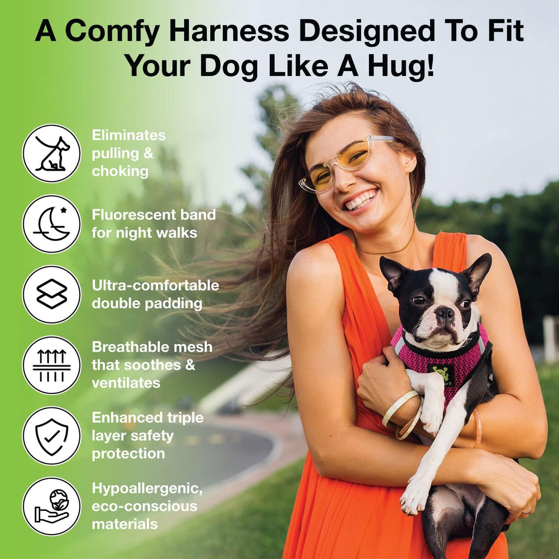 EcoBark XXS Dog Harness, Soft Step in Teacup Puppy Mesh Vest