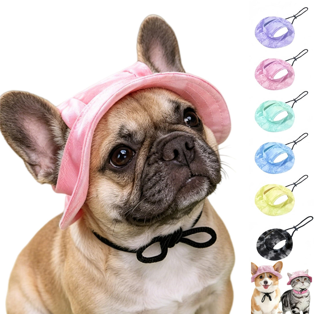 Dog Bucket hat,cat hat, Bucket hat for Dogs with Ear Holes