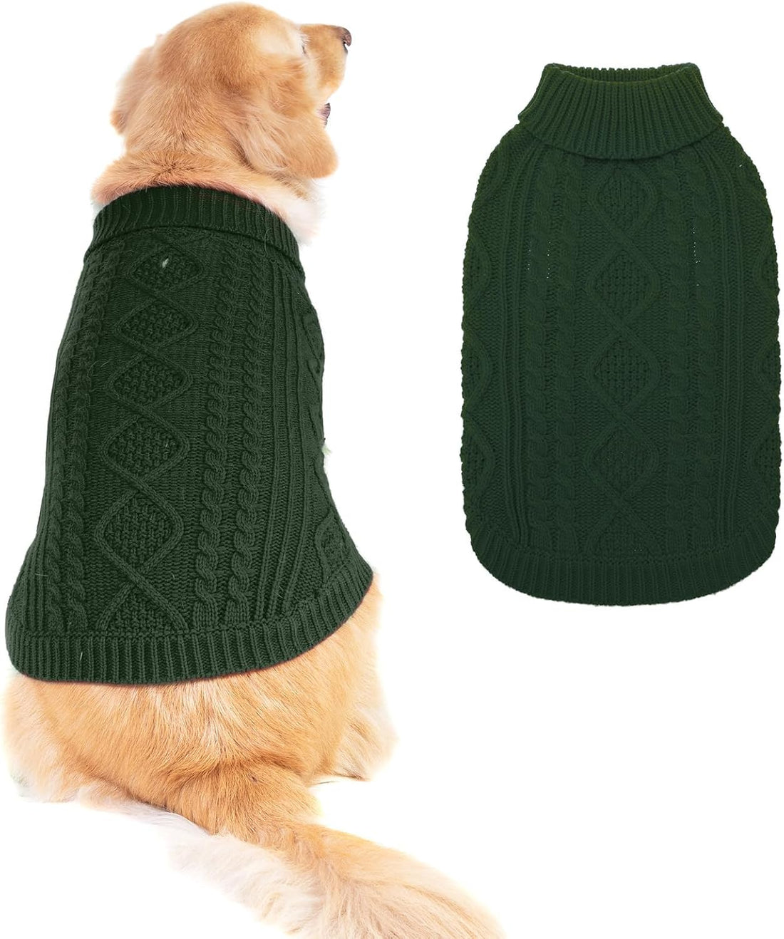 BINGPET Dog Sweater for Small Medium Dogs, Turtleneck Knitted Clothes
