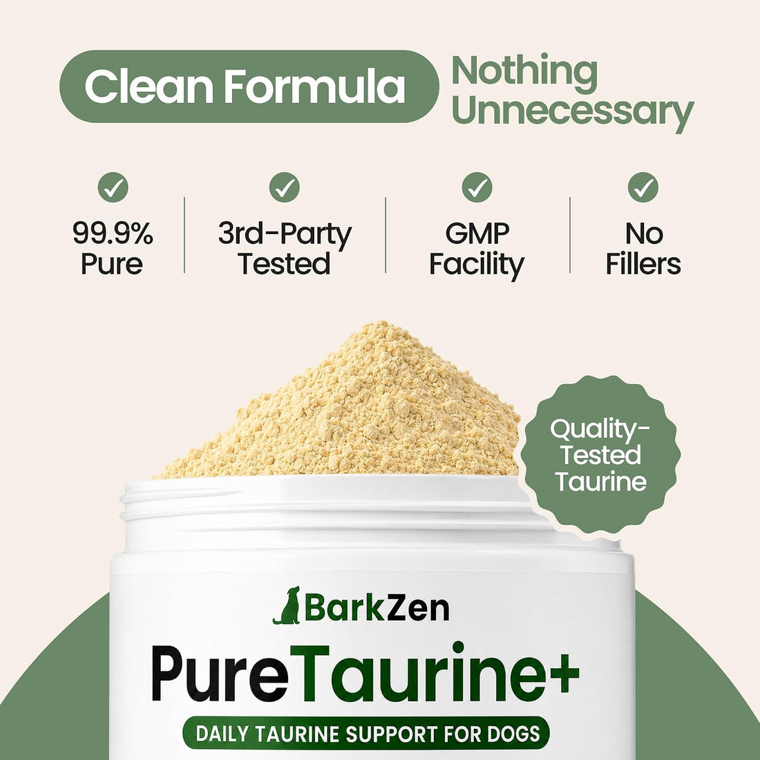PureTaurine+ Dog Taurine Powder Supplement, Chicken Flavor, 100g