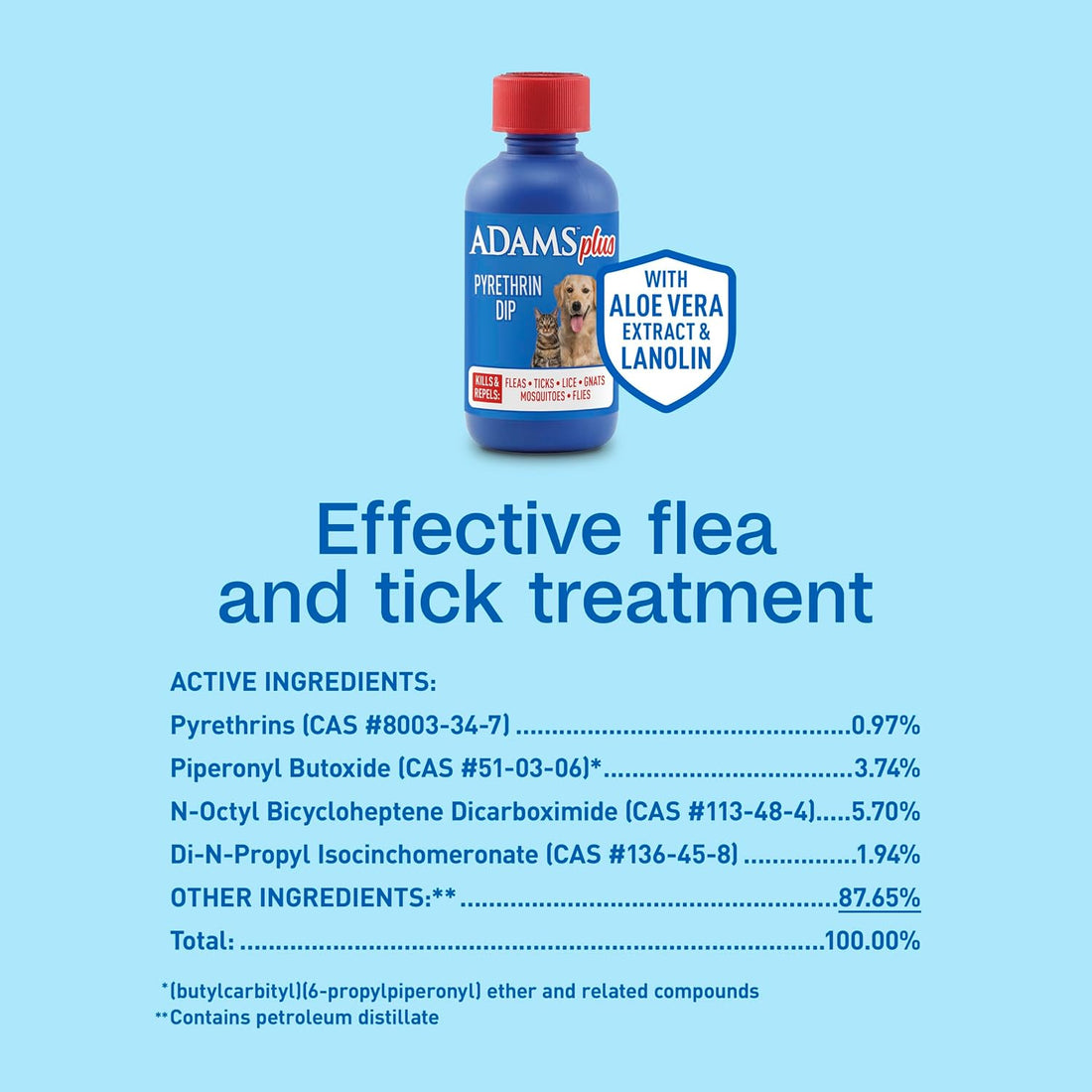 ADAMS Plus Pyrethrin Flea Dip for Dogs and Cats