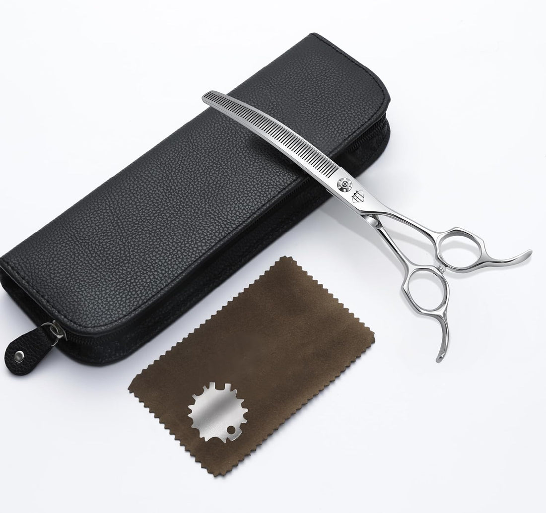 Professional Curved Thinning Scissors for Dog Grooming