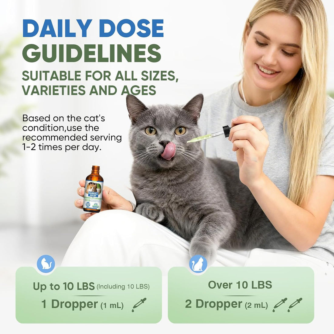 Cat Hairball Remedy Drops, 60 ml 2 Pack Cat Hair Ball Treatment