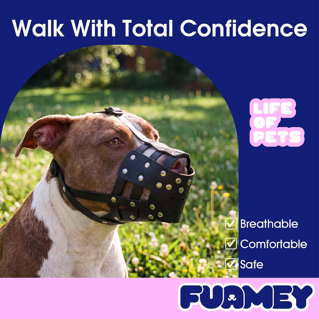 FUAMEY Dog Muzzle Soft Pitbull Basket Muzzles for Large Medium Sized