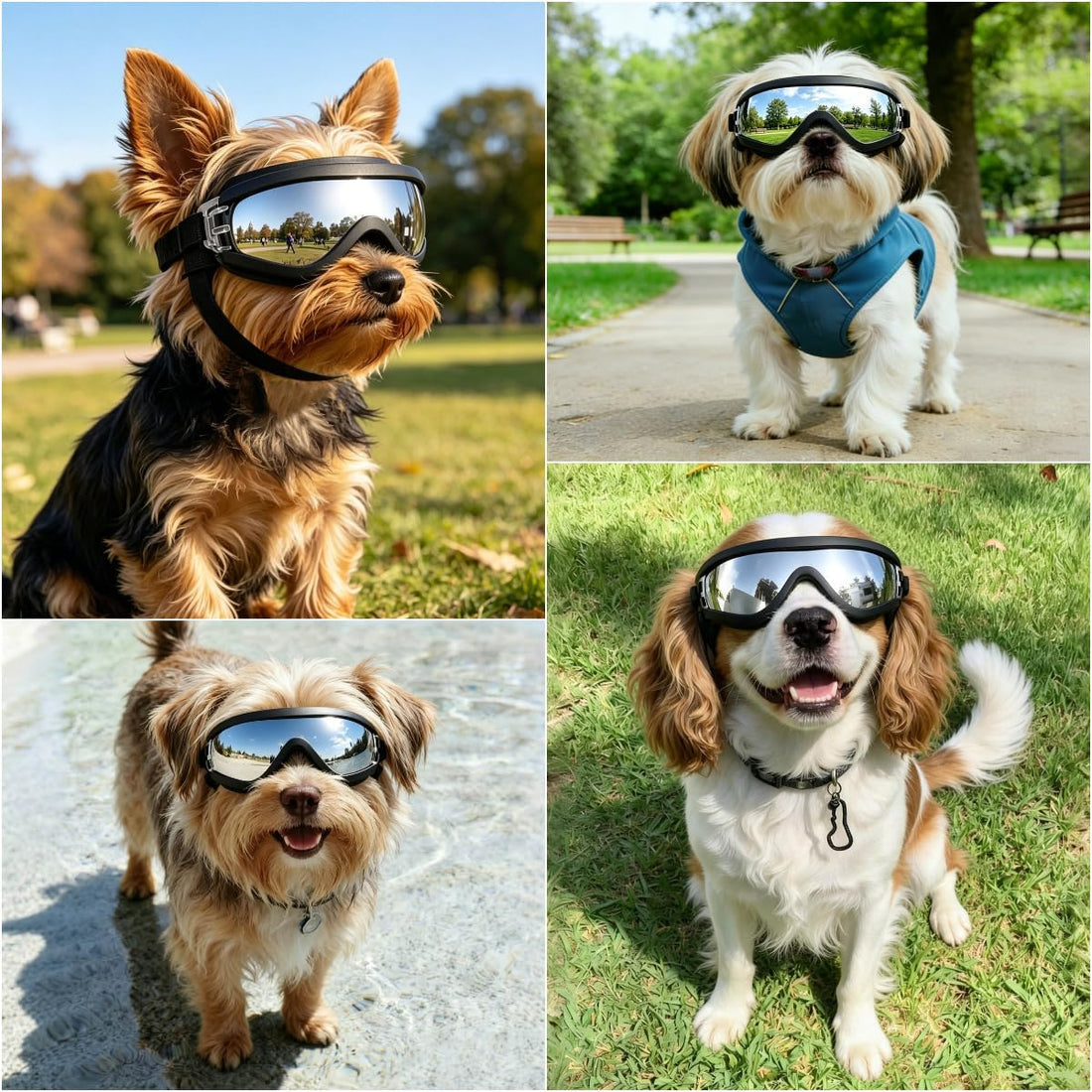 Billionchains Dog Goggles Small Breed with UV Protection Windproof