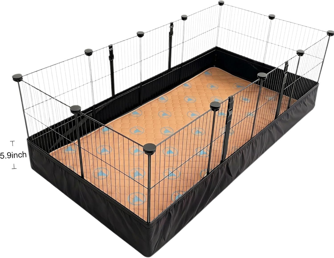PJYuCien Small Animal Playpen with Waterproof Bottom and 2 Washable