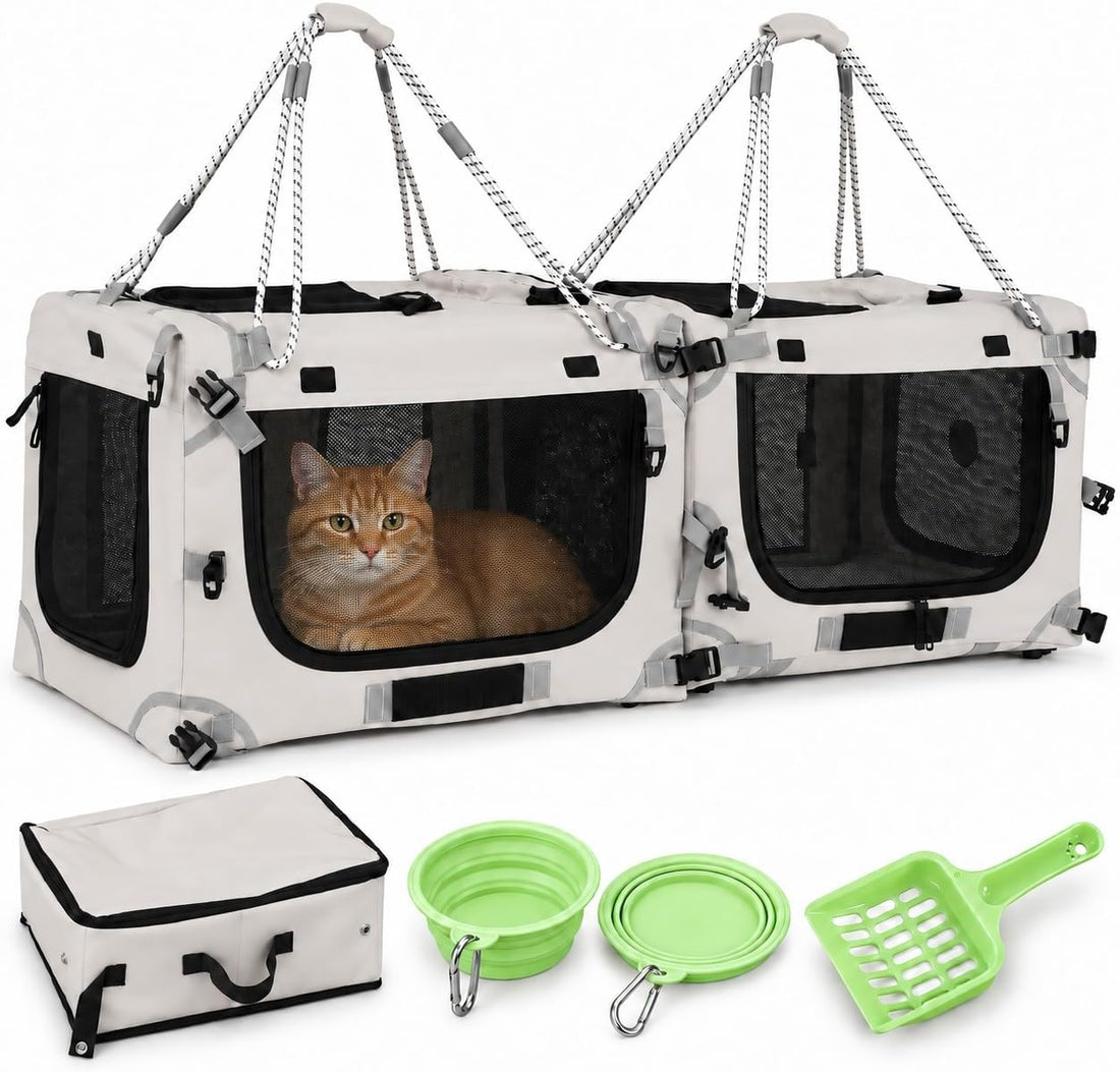 HERBAN Soft-Sided Cat Carrier, Car Travel Folding Bag