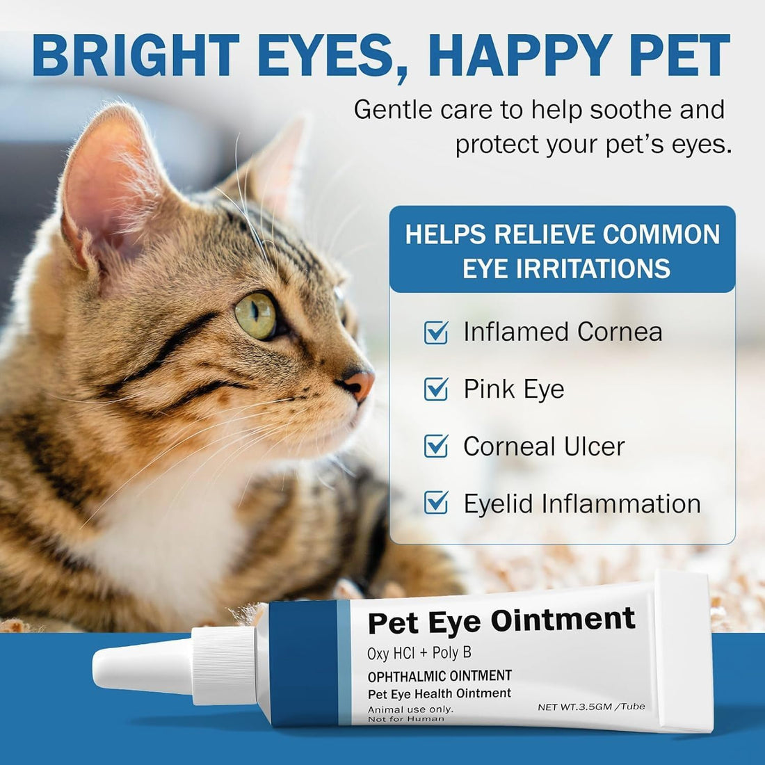 Polika Pet Health Eye Cream for Cats, Dogs, Cattle, Sheep, Horses