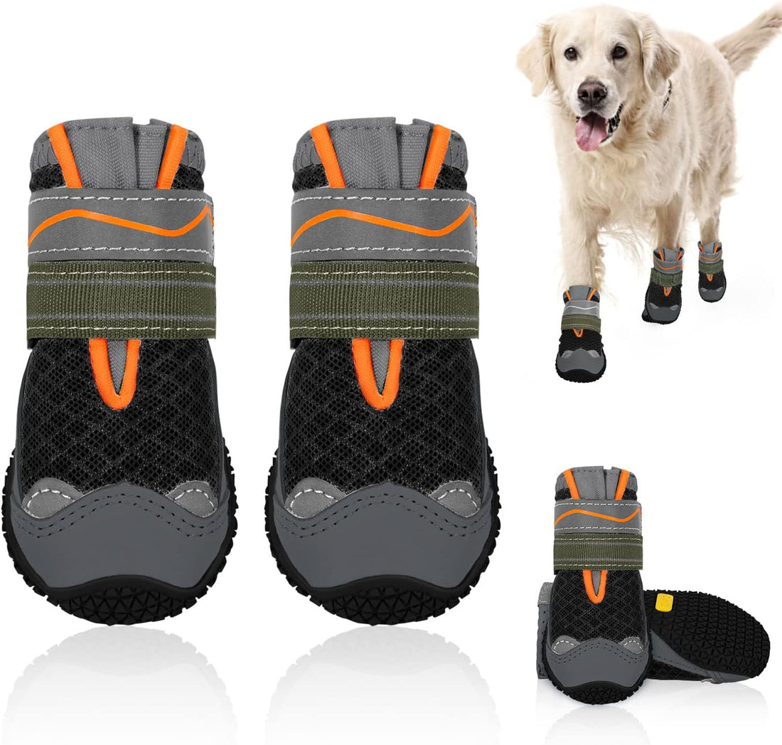 SlowTon Dog Shoes for Large Small Medium Dogs - Breathable Dog Boots