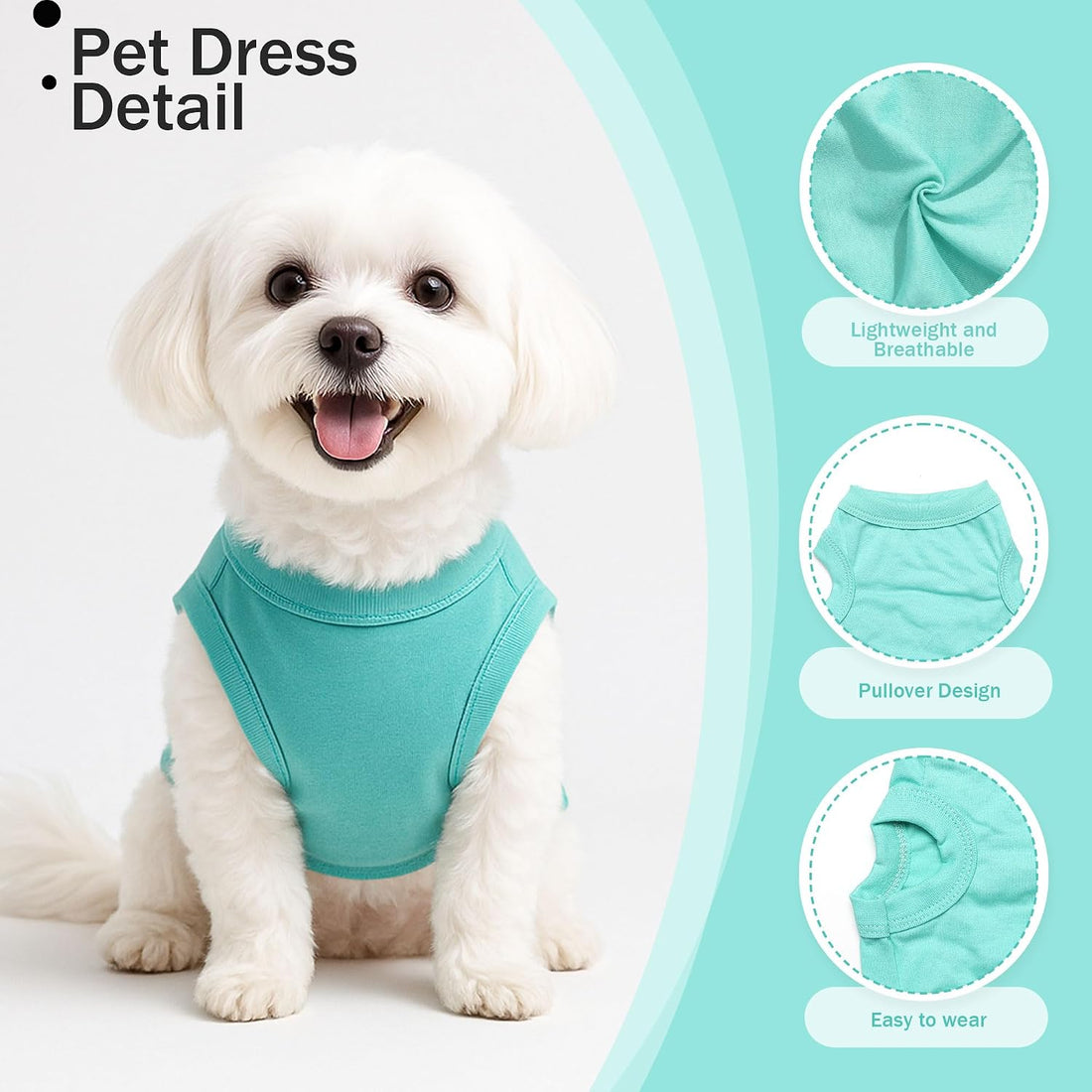 2 Pieces Dog Clothes for Small Dogs Girl Boy Chihuahua Clothes Summer