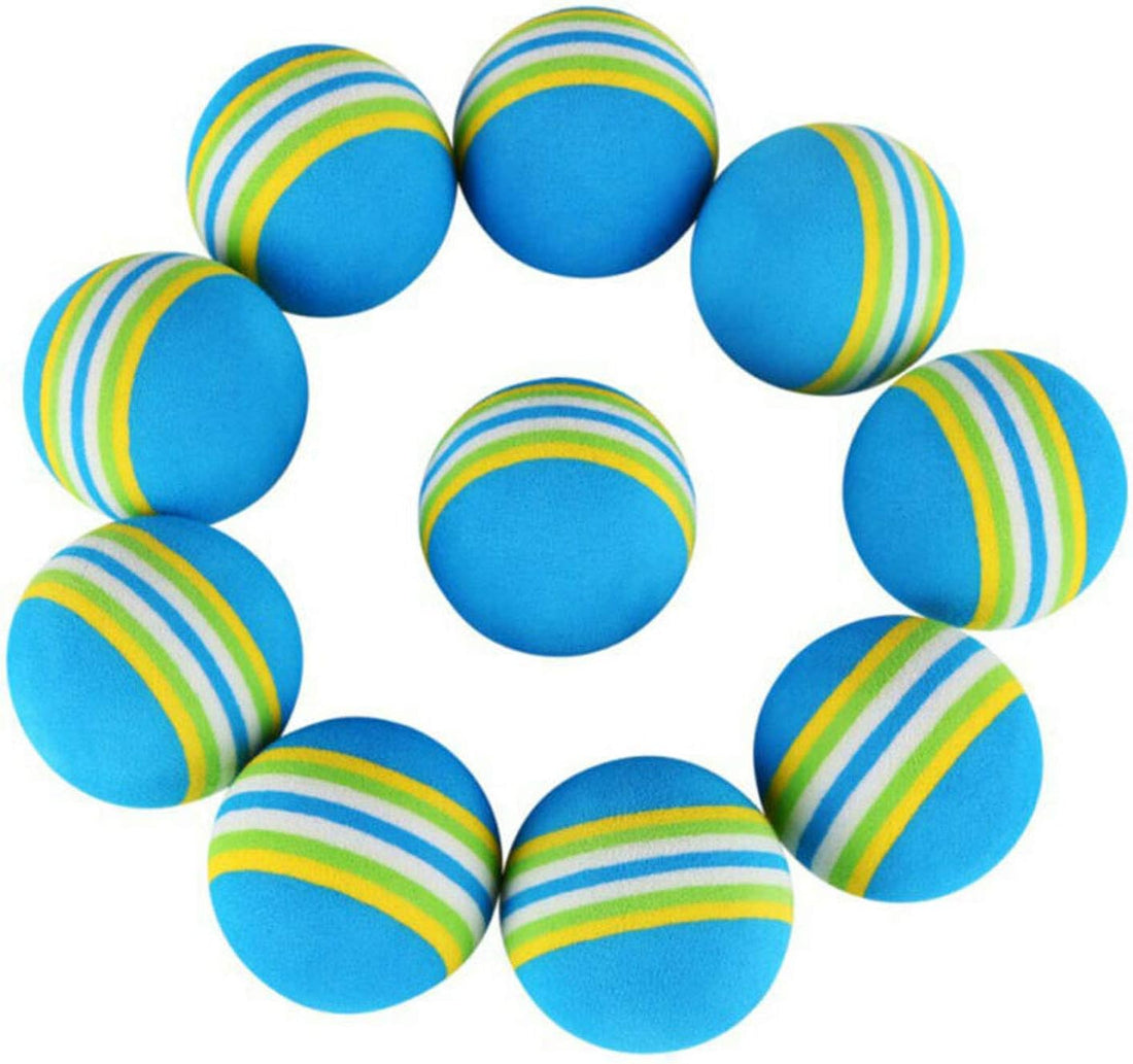 VOVIGGOL 12 Pack 2 Color Rainbow Cat Toy Balls Soft EVA Foam