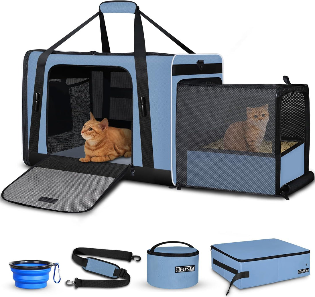 Petskd 26"x17"x17" Extra Large Cat Carrier with Litter Box