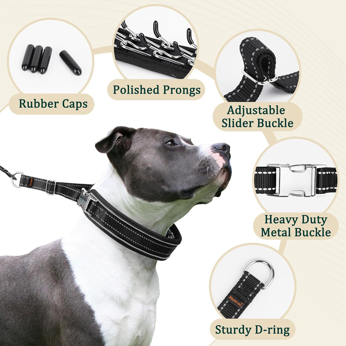 Mayerzon Prong Collar for Large Medium Dogs