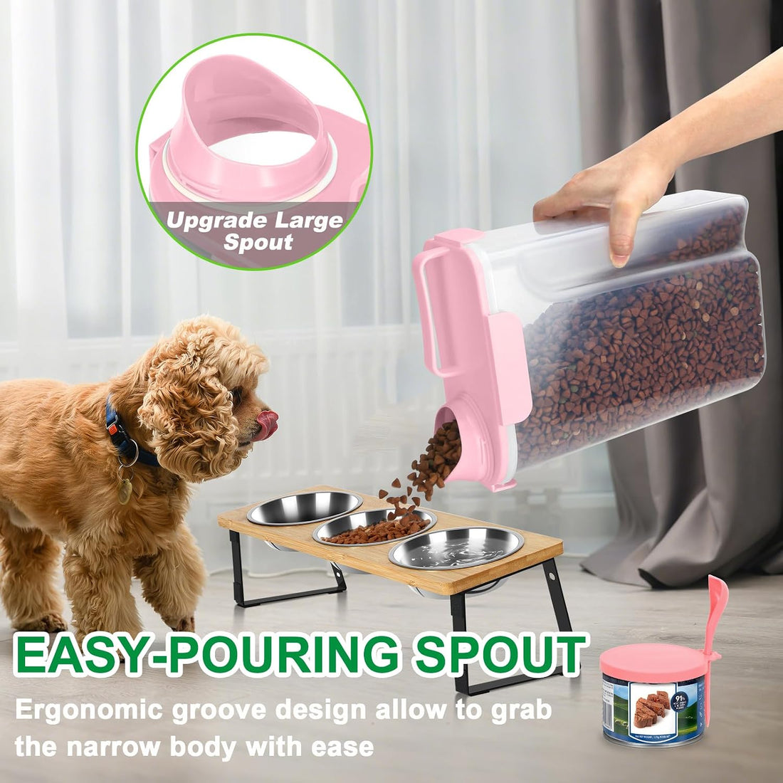 Pet Dog Cat Food Storage Container 5 to 7 lbs with Can Cover