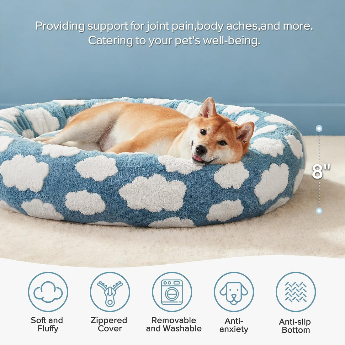 JOEJOY Donut Dog Bed Medium Size Dog