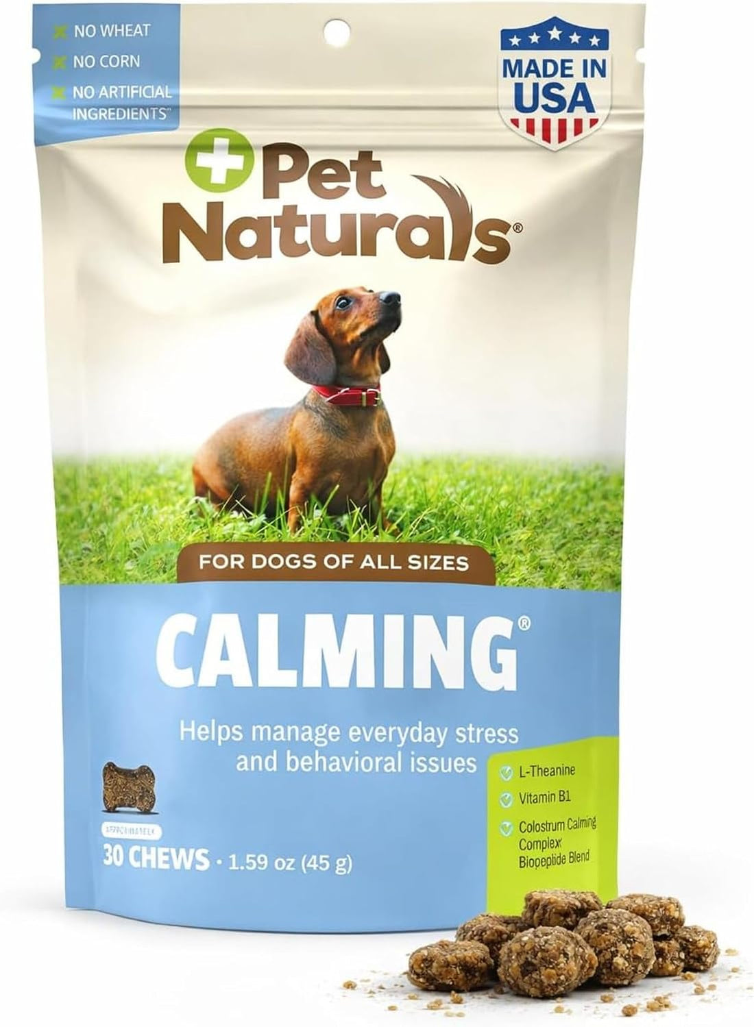 Pet Naturals Calming Chews for Medium and Large Dogs, Chicken