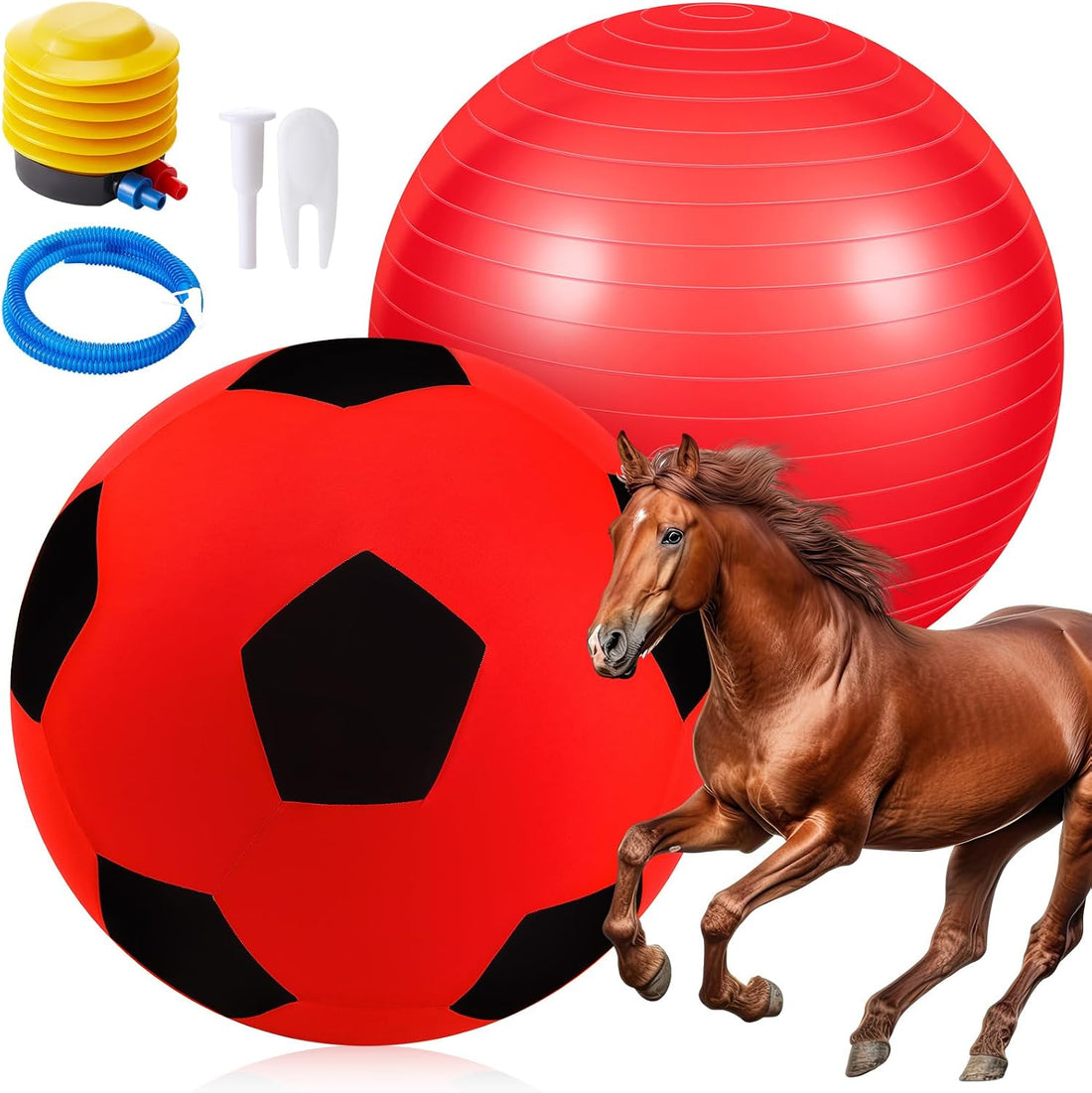 48 Inch Giant Herding Ball for Horses with Covers and Pump