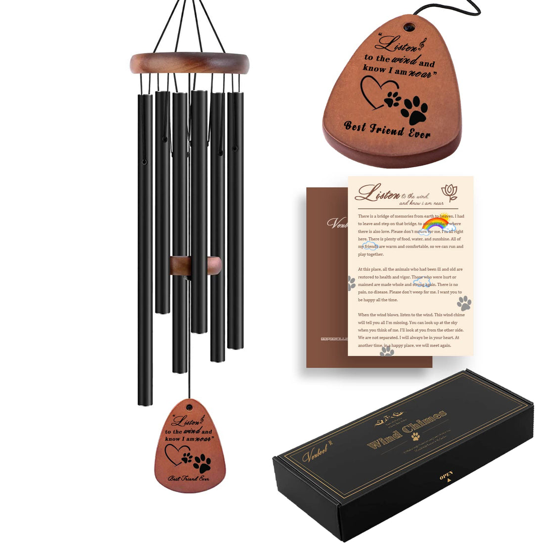Dog Memorial Gifts, 28" Pet Memorial Wind Chimes
