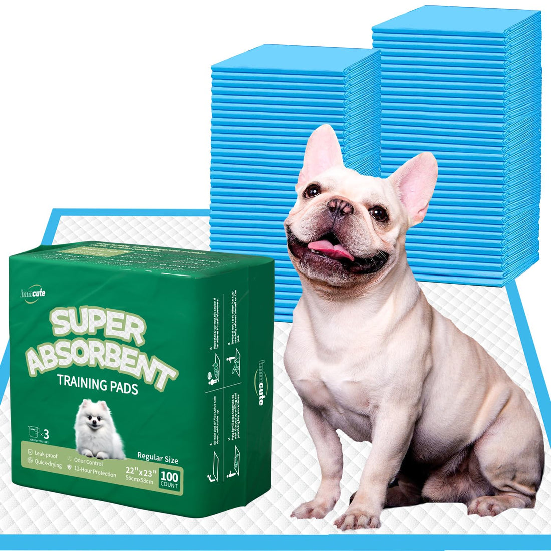 IMMCUTE Puppy Pads 22"x23" 100 Count