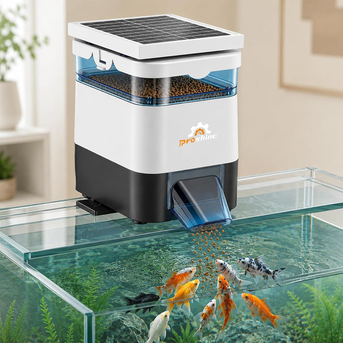 Automatic Fish Feeder for Pond Solar Powered 1.5L Capacity